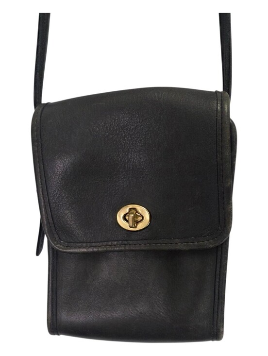 Coach Handbags - Vintage Coach Black Scooter Leather Crossbody Bag Made In USA 9893